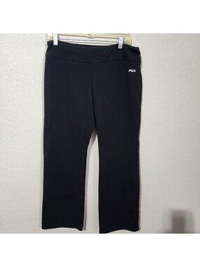 Fila Black Womens Large Yoga Pants Activewear Stretch Waist